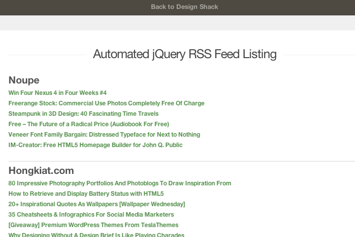preview tutorial rss feed reader jquery google api