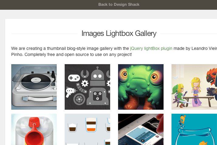 css3 blog thumbnail gallery lightbox effect