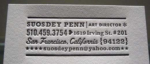 letterpress card