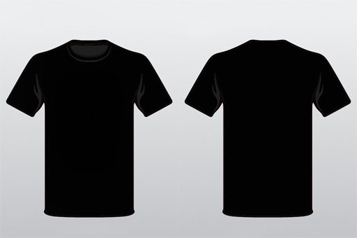 Black T-Shirt Template With Collar