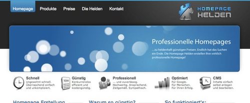 View Information about Homepage Helden