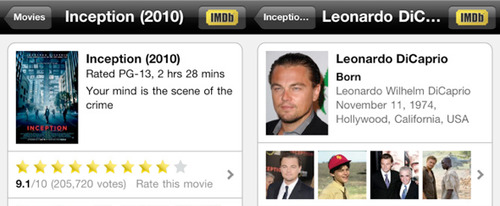 View Information about IMDB for iPhone