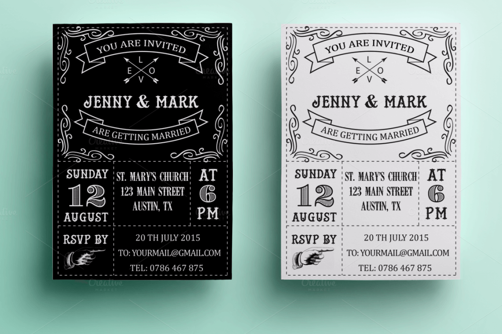 vintage wedding invitations templates