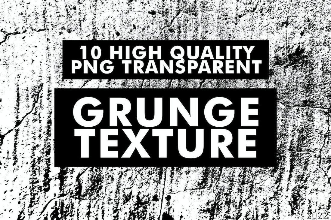 10 Black and White Transparent Grunge Textures