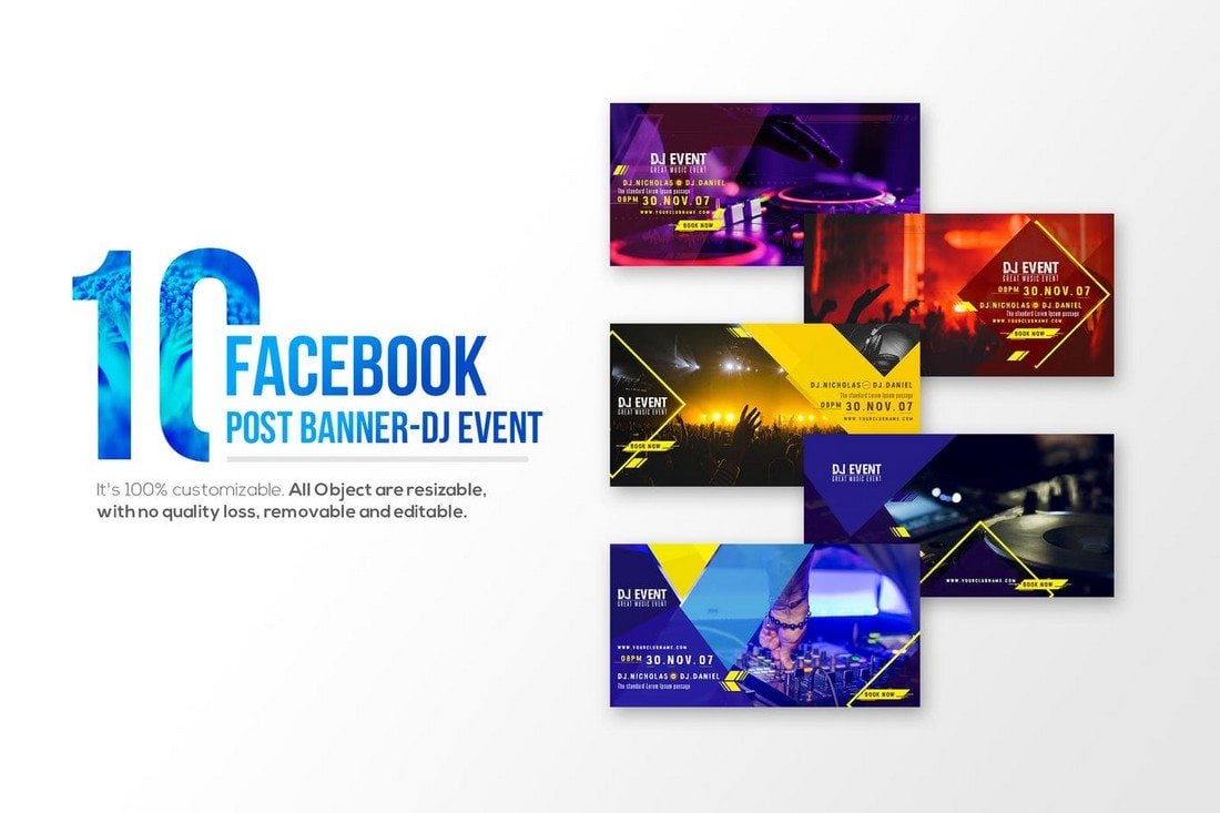 10-Facebook-Post-banners-DJ-Event 25+ Best Facebook Cover & Post Mockups design tips 