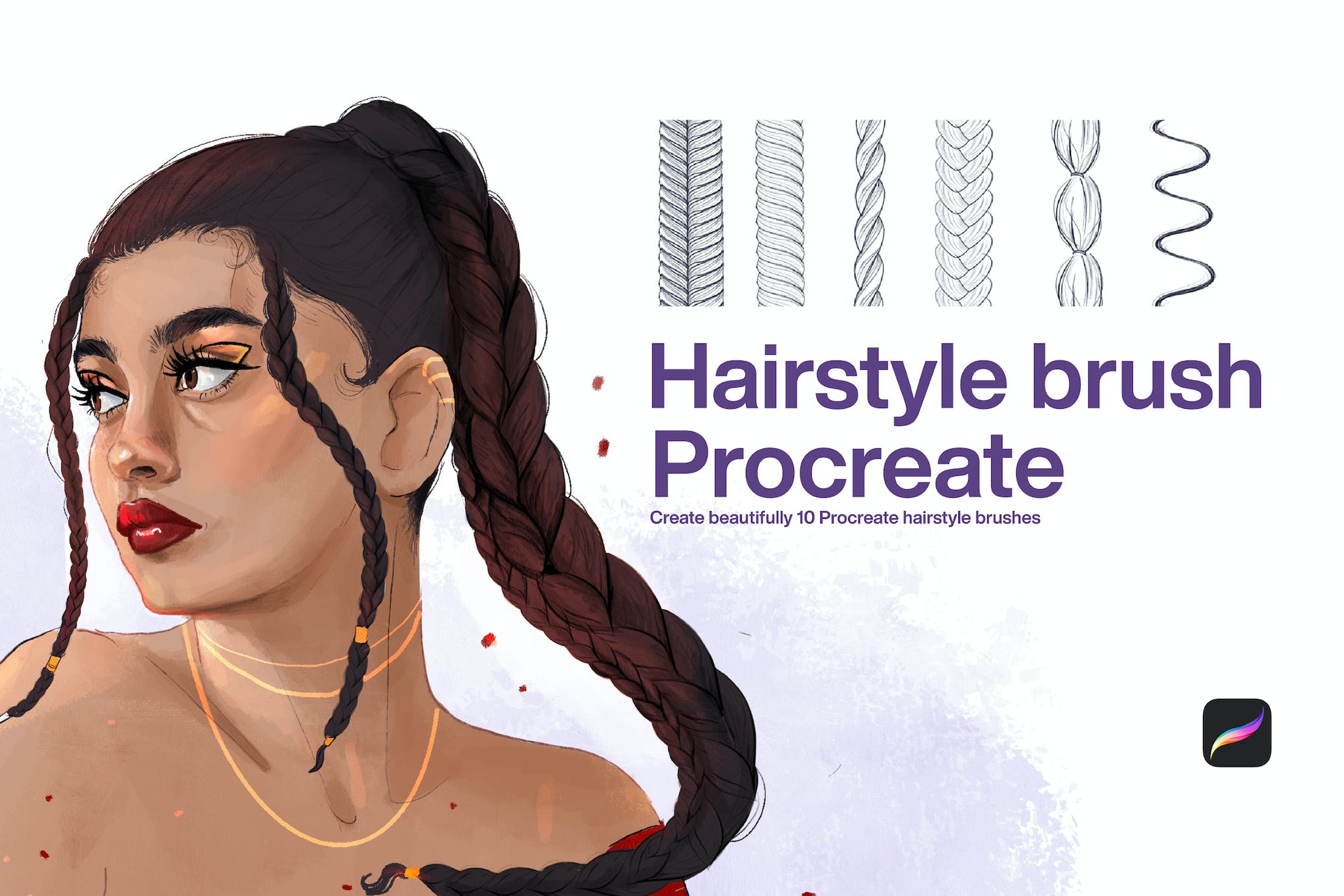 10 Hairstyle Brush for Procreate