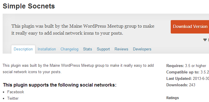 simple socnets open source wordpress plugin