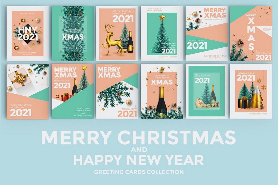 christmas and new year greeting card designs