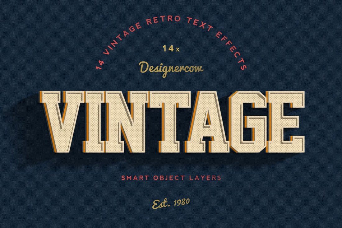 14-Vintage-Retro-Text-Effects 30+ Best Retro Text Effects & Styles design tips 