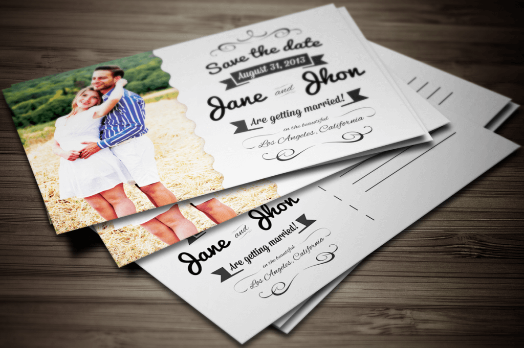 Simple Vintage Wedding Invitation Complete Package Set