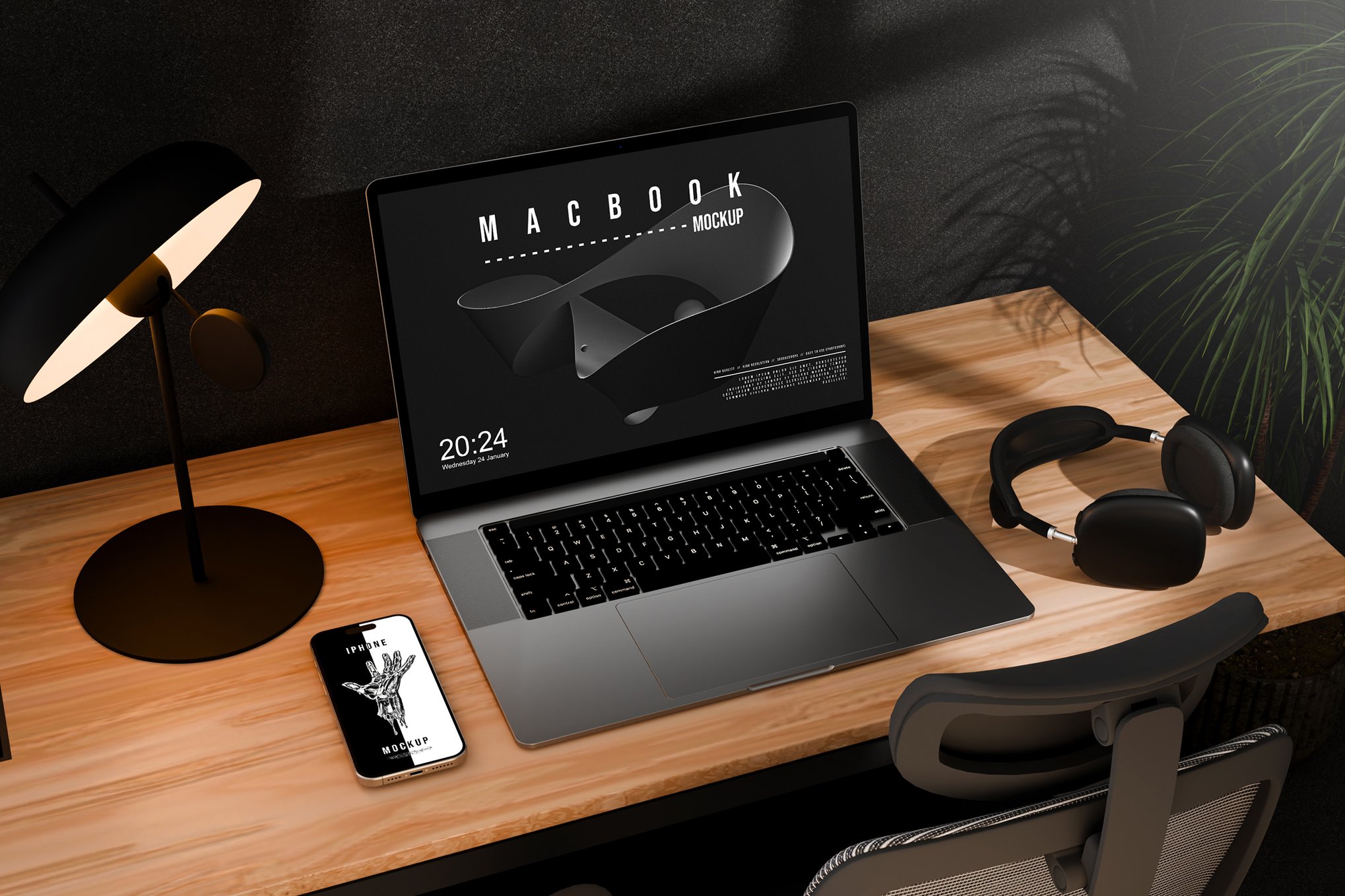 16-Inch MacBook Pro with iPhone Mockup