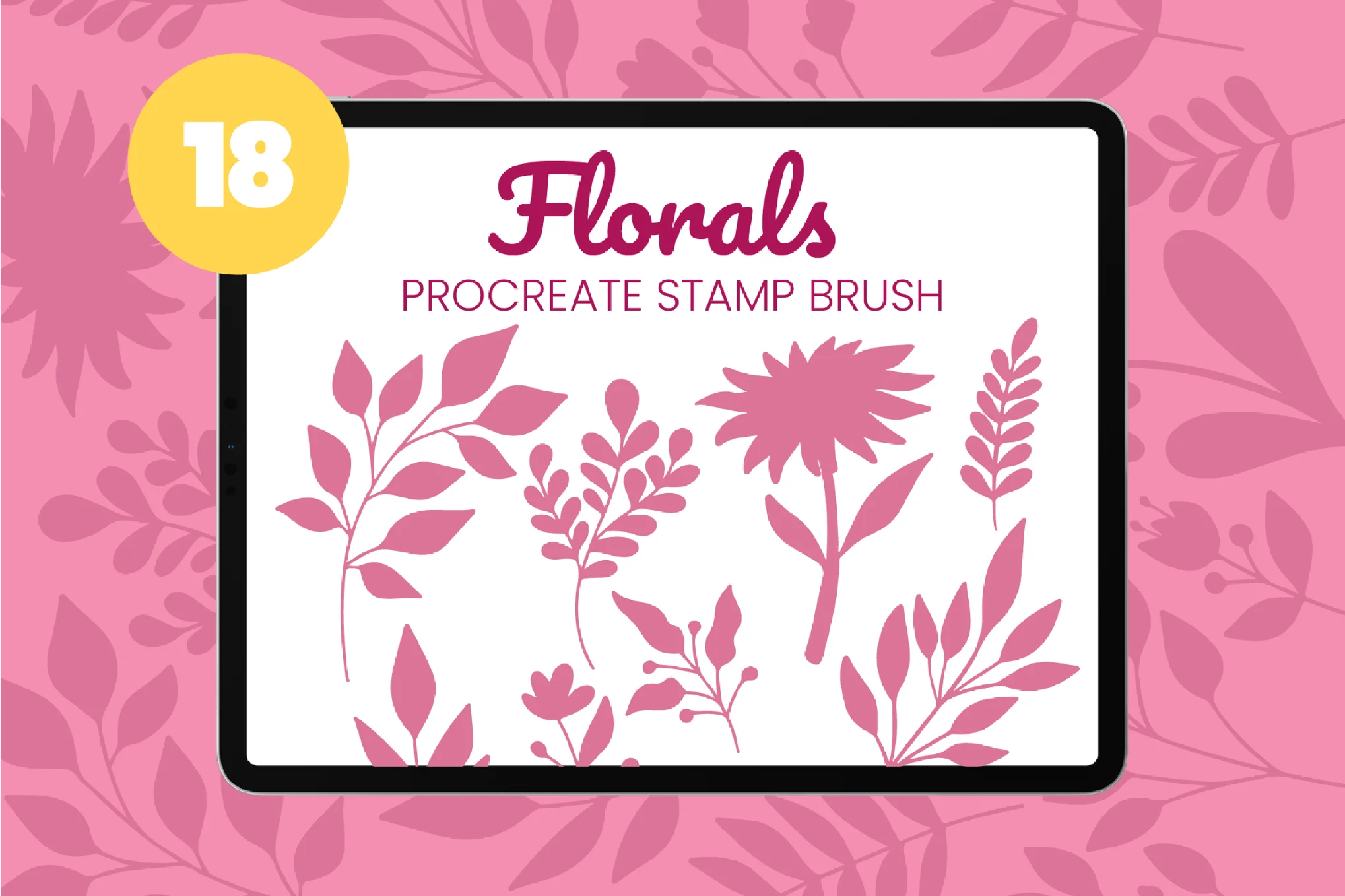 18 Florals Procreate Stamp Brushes