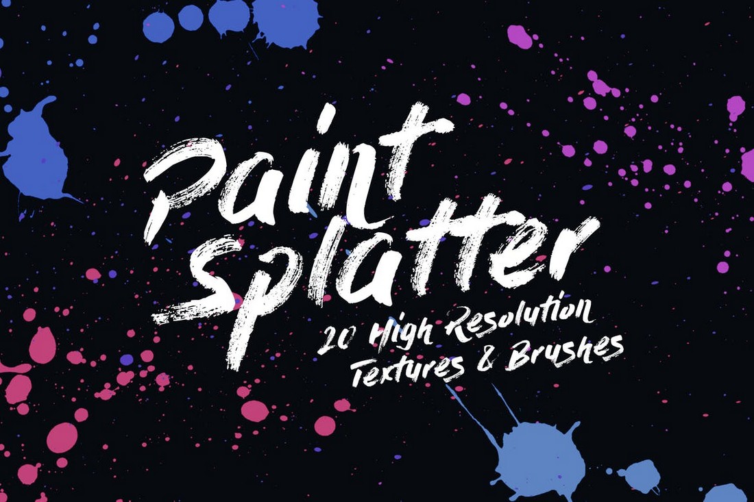 20 Paint Splatter Textures and Brushes