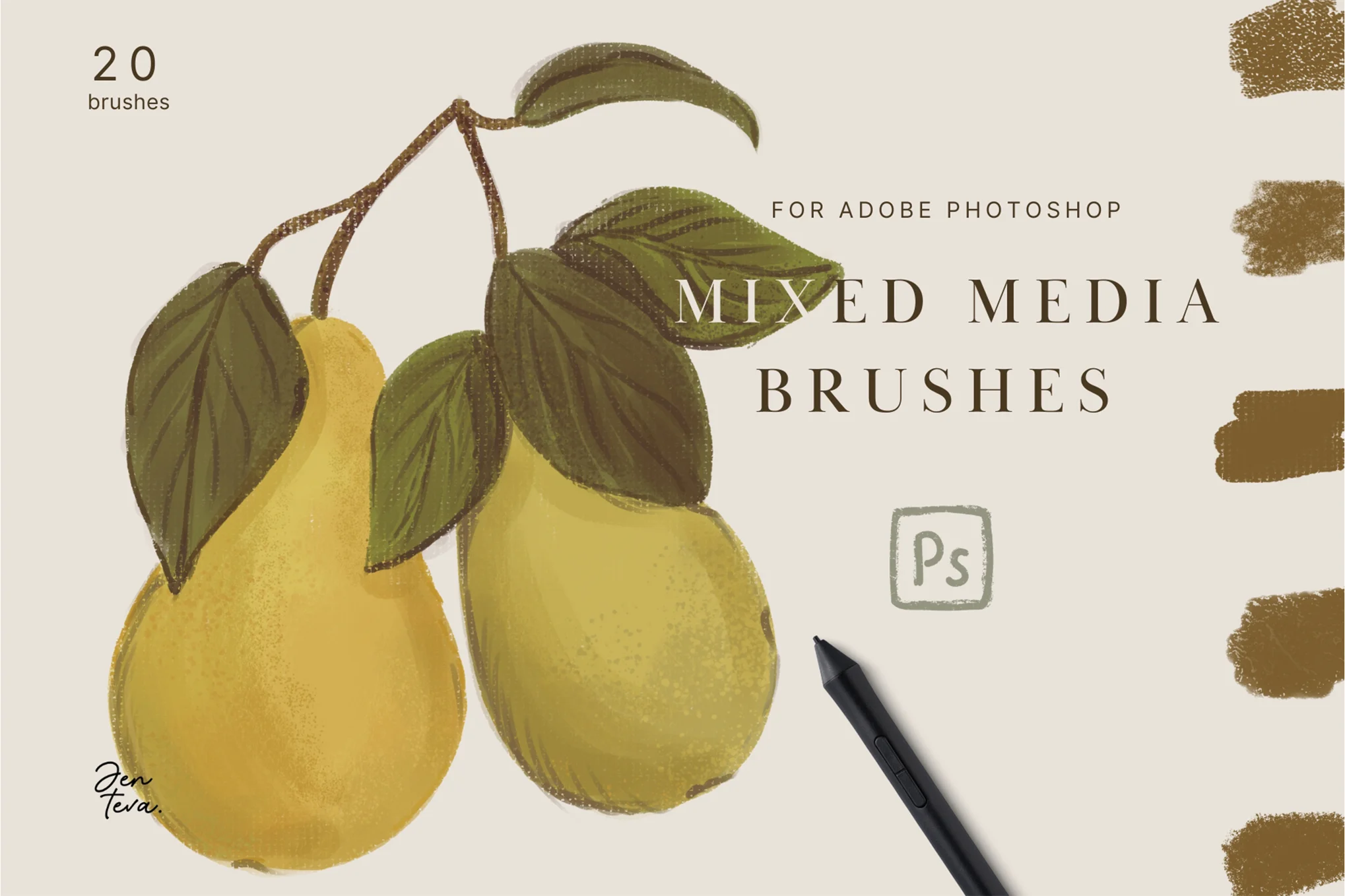 20 Photoshop Mix Media Brushes