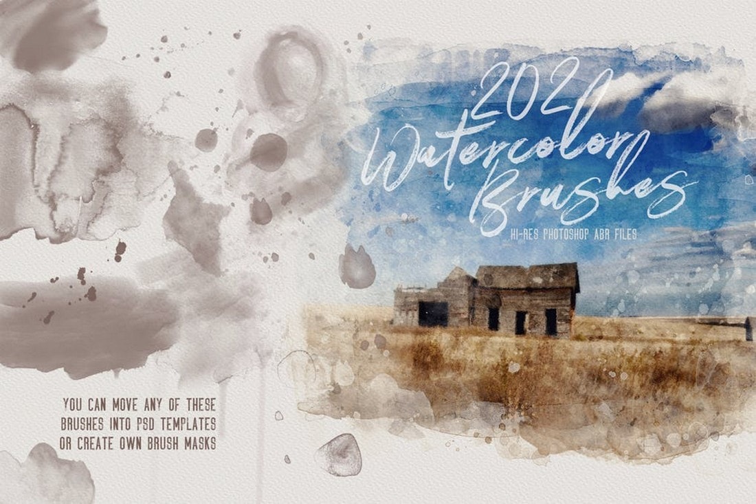 202-Watercolor-Brushes-for-Photoshop 35+ Best Photoshop Watercolor Brushes (Free & Premium) design tips 