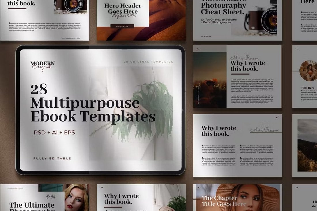 28 Modern & Multipurpose eBook Templates