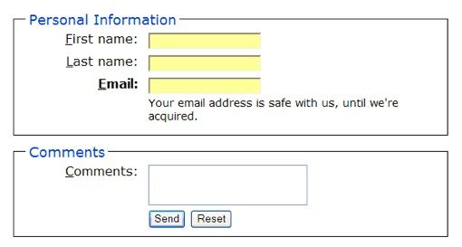 A 2 Column CSS Form Layout