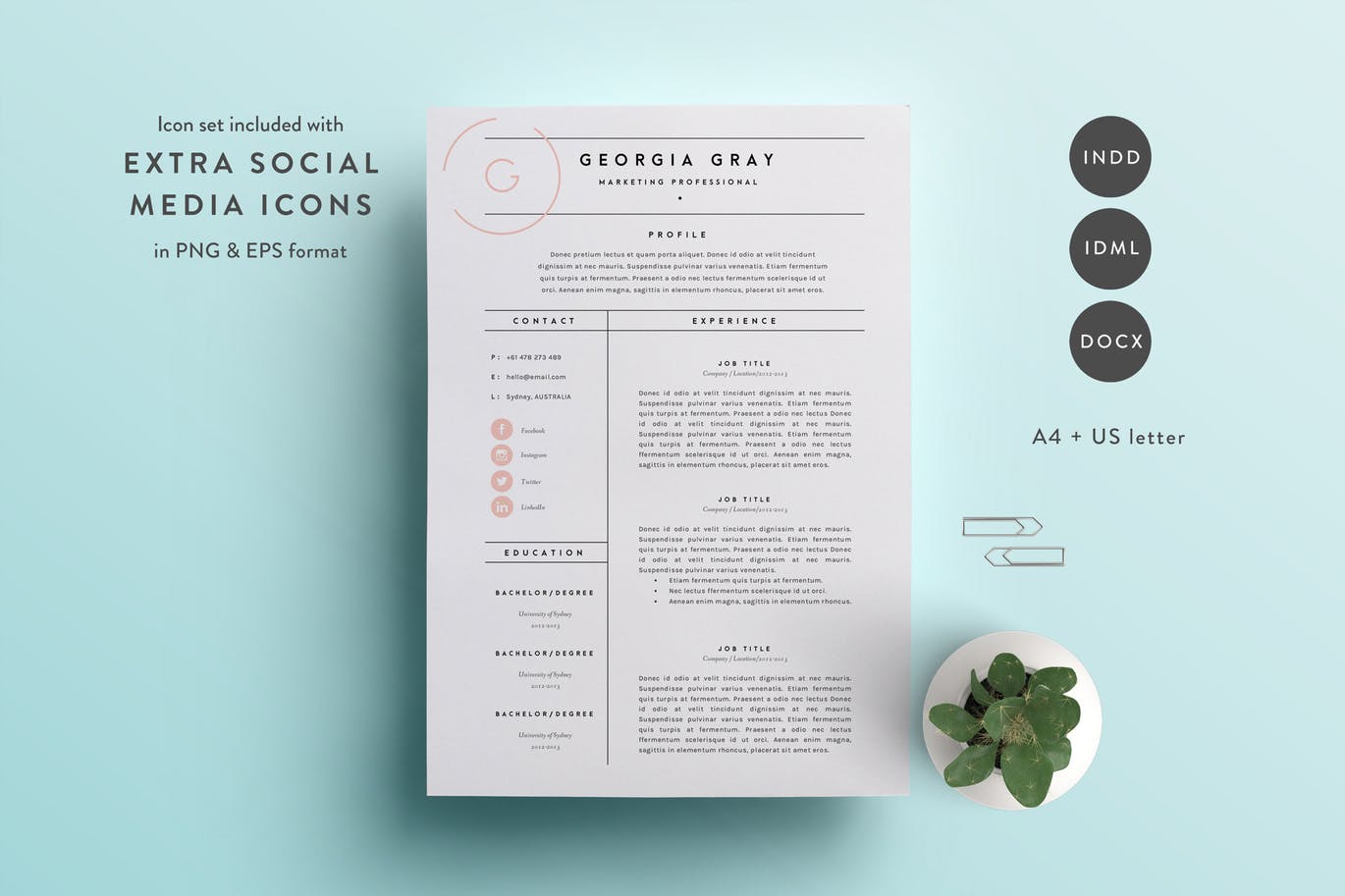 3-Page-Resume-Template 50+ Best CV & Resume Templates 2020 design tips 