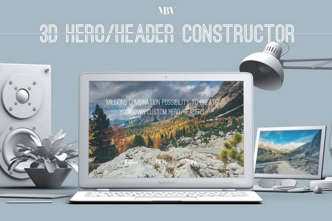 3D-Hero-and-Header-Constructor 100+ MacBook Mockup Templates (PSD & Vector) design tips 