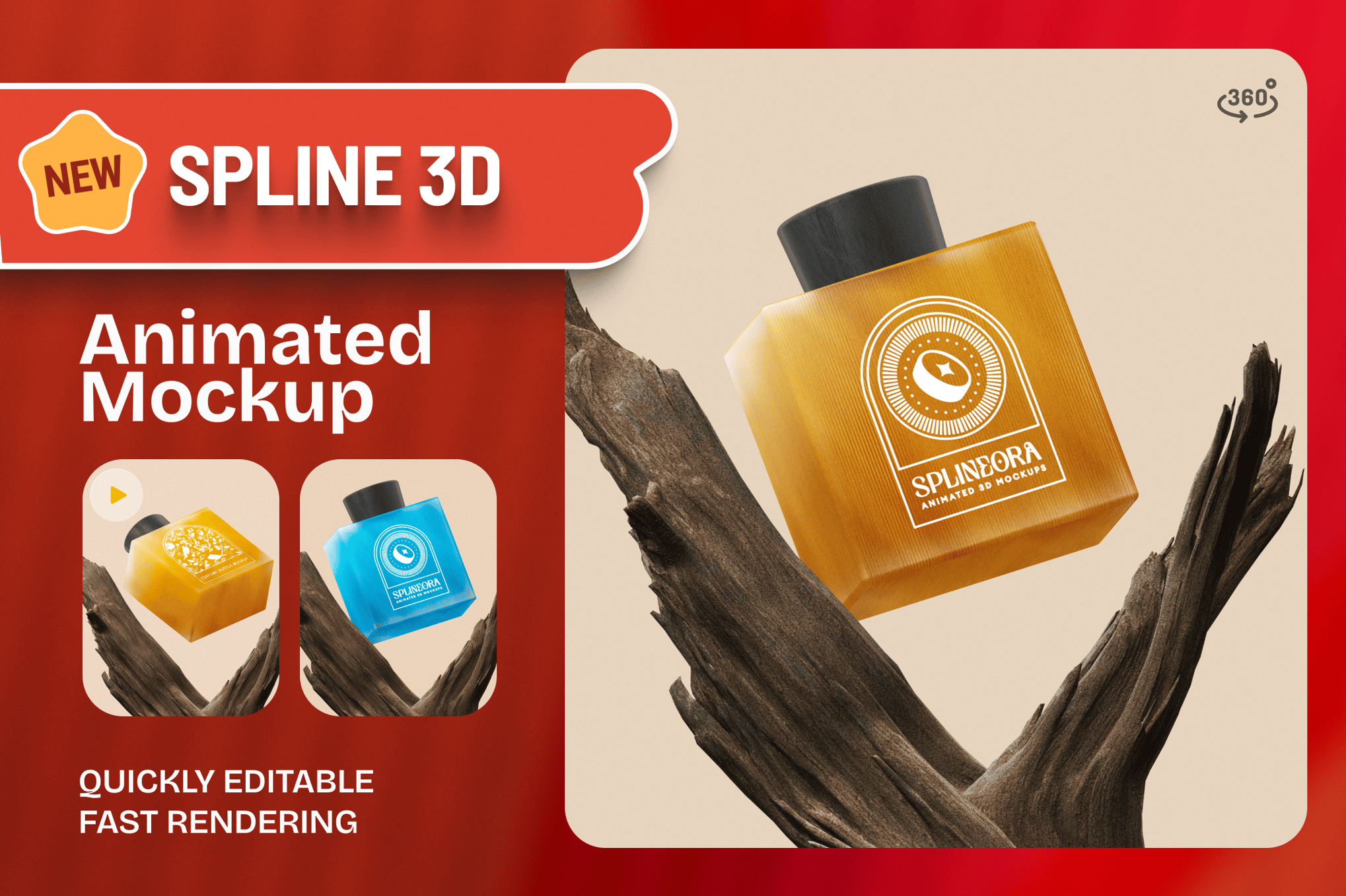 3D Animated Perfume Bottle Mockup