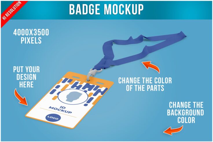 View Information about 3D Badge Lanyard Mockup