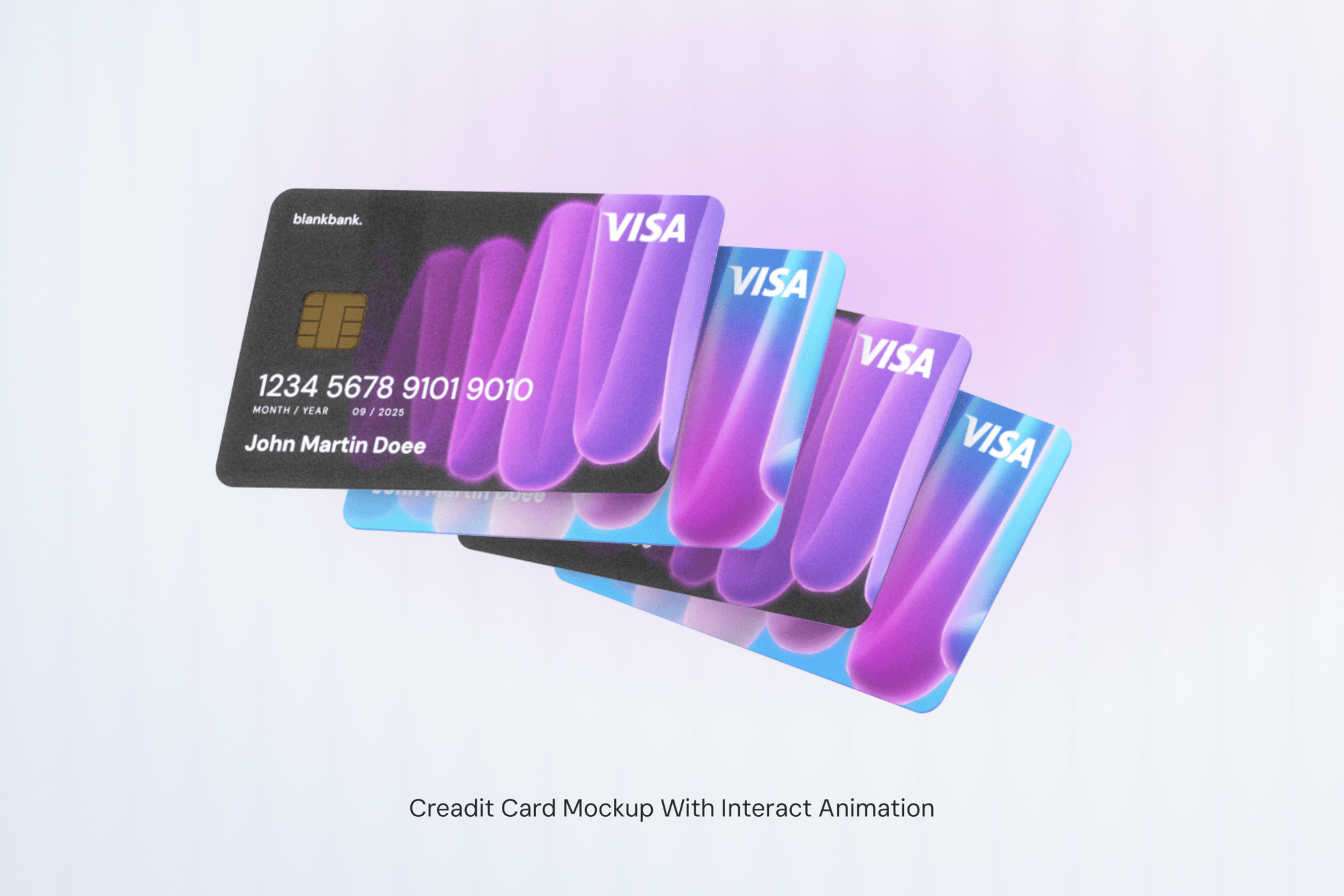 3D Credit Card SPLINE Mockup