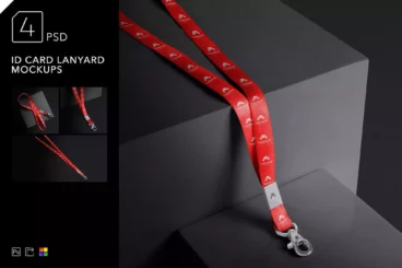 4 Realistic Lanyard Mockups