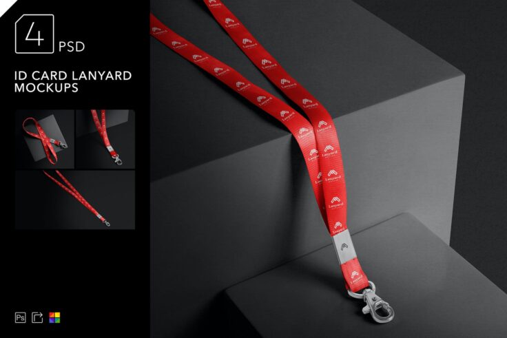 View Information about 4 Realistic Lanyard Mockups