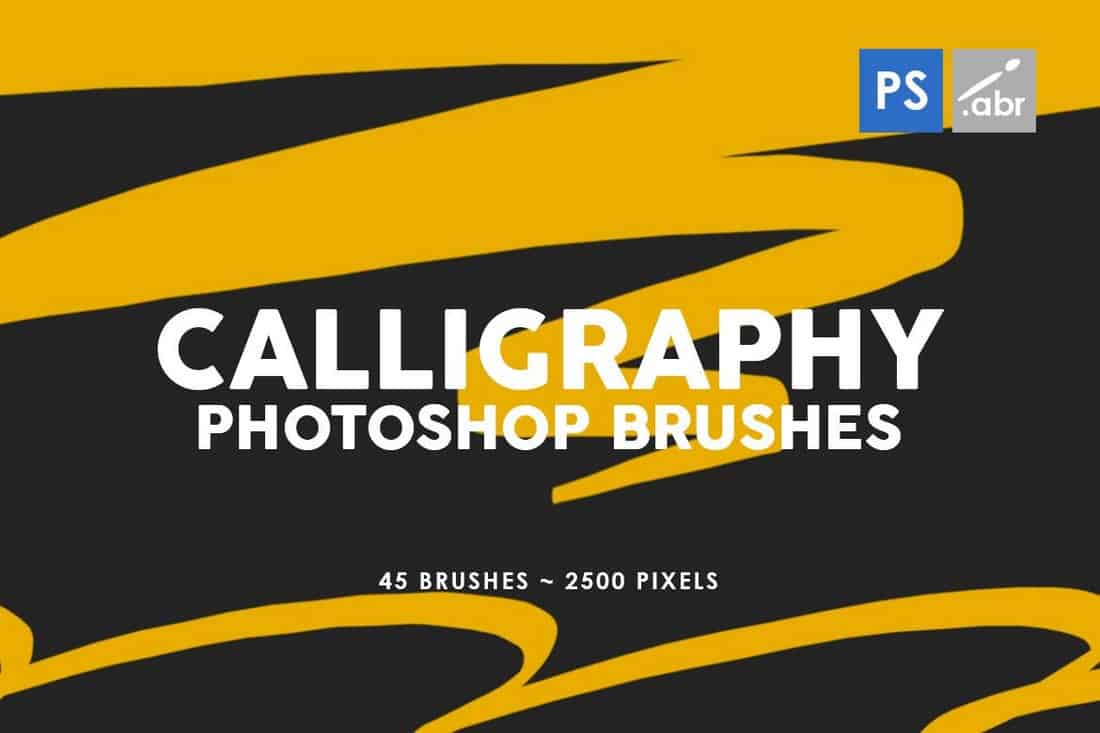 45 Calligraphy Photoshop Stamp Brushes