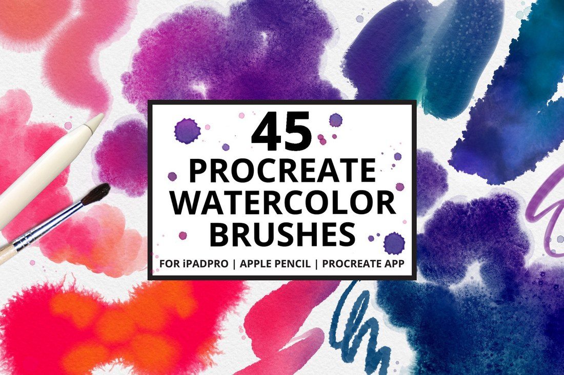 45-Procreate-4-Watercolor-Brushes 30+ Best Procreate Brushes design tips 