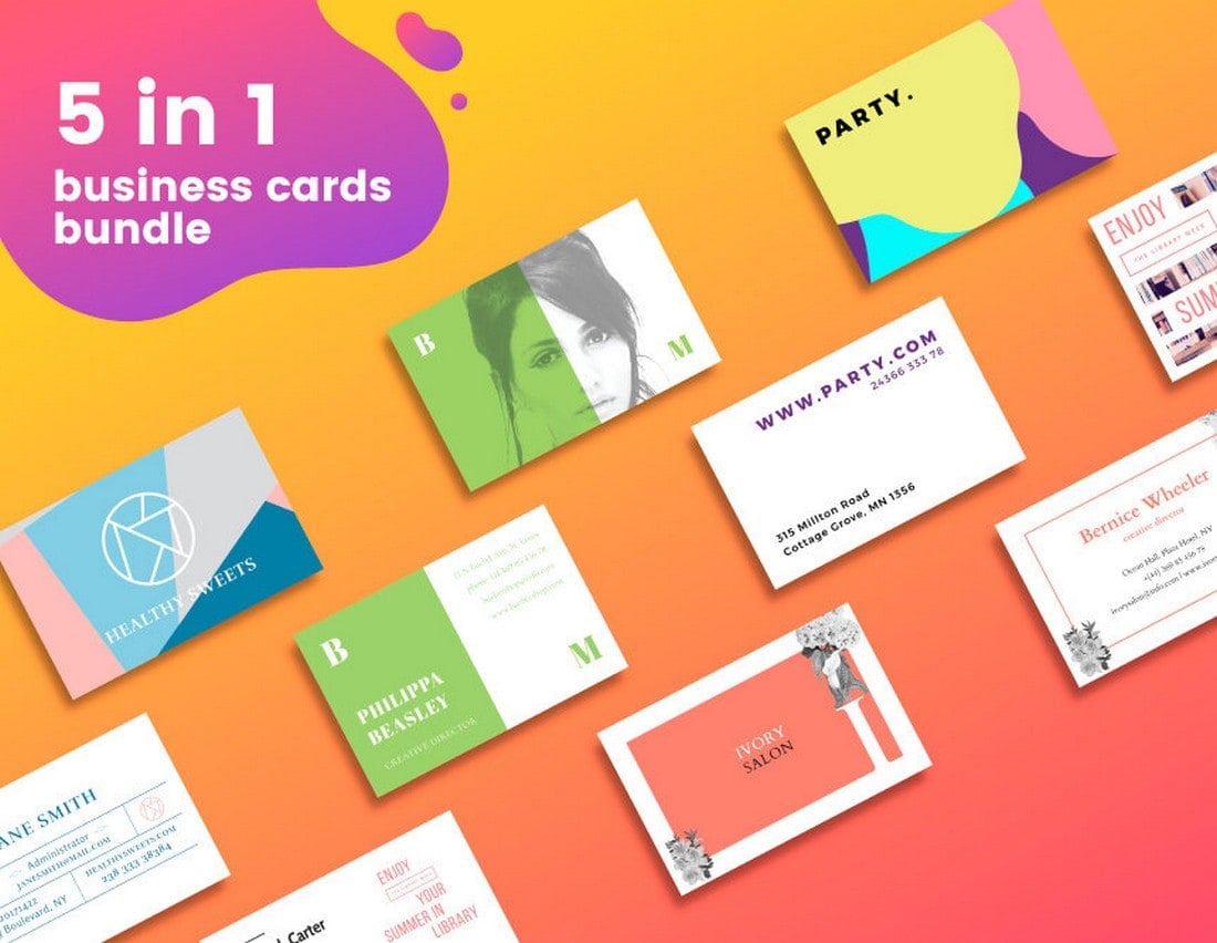 5 Free Business Card Templates Bundle