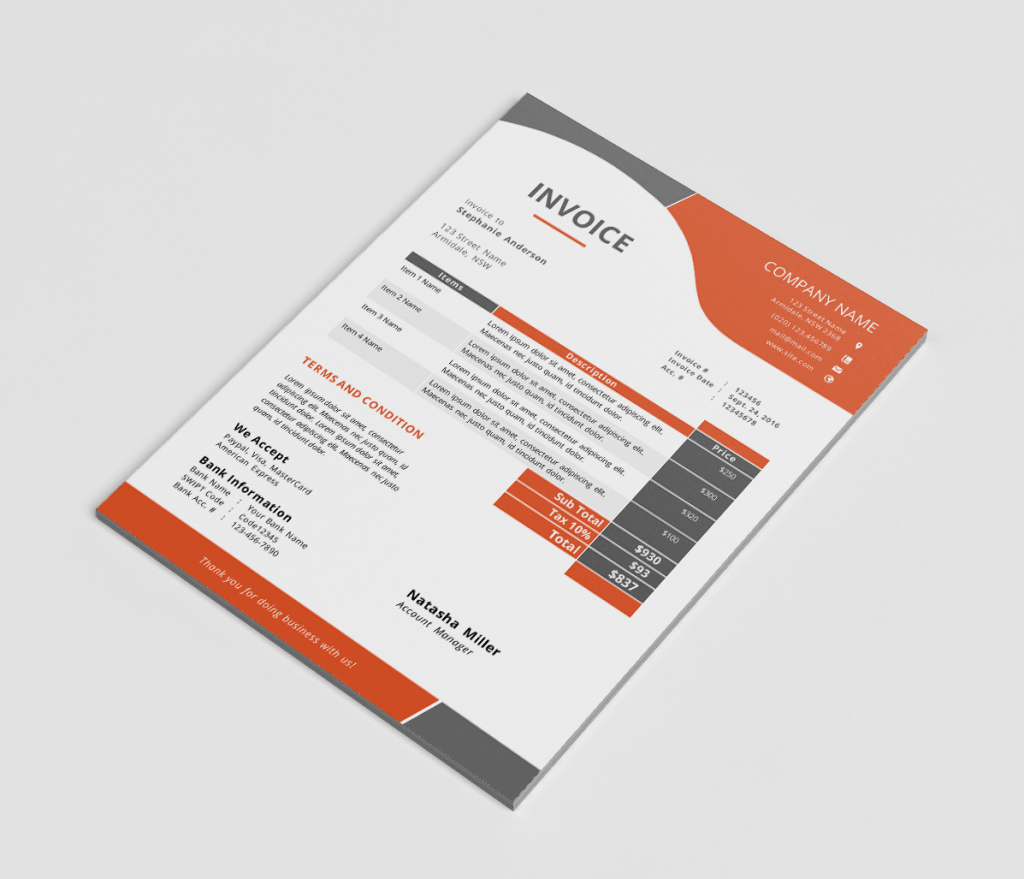 corporate invoice template