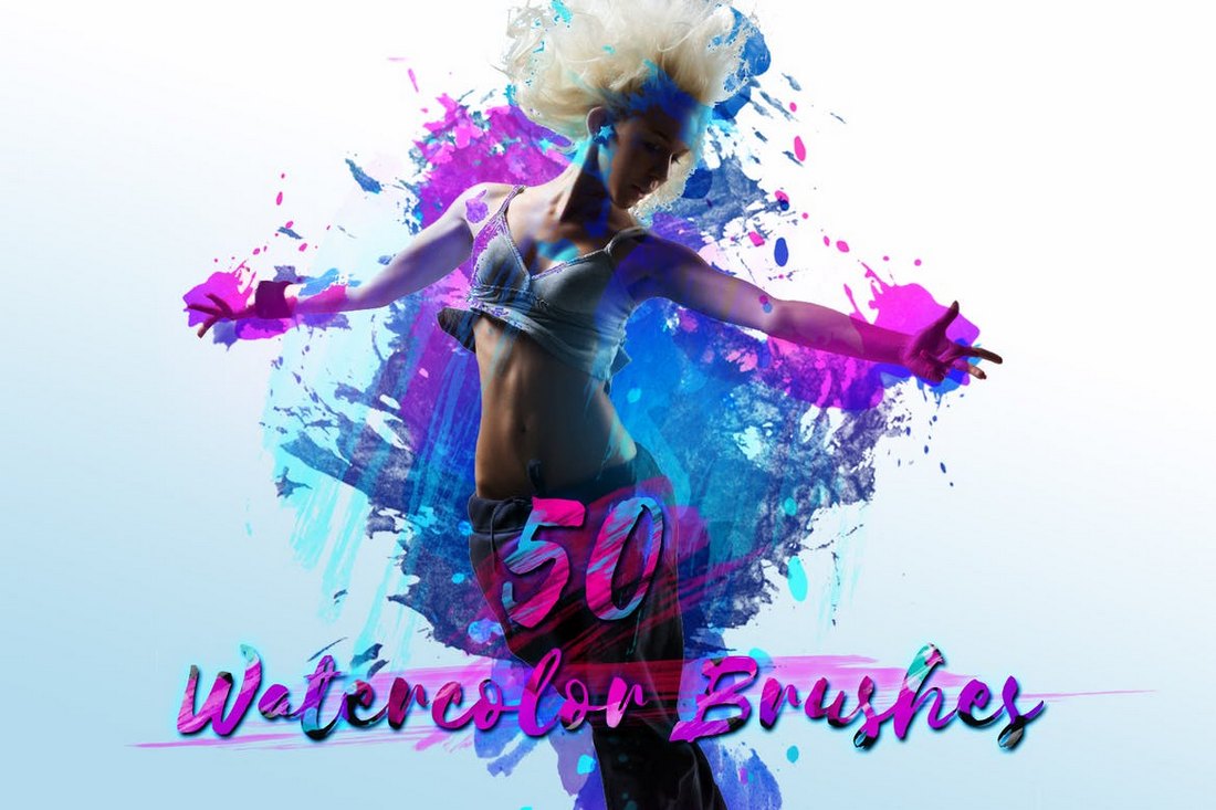 50 Watercolor Brushes