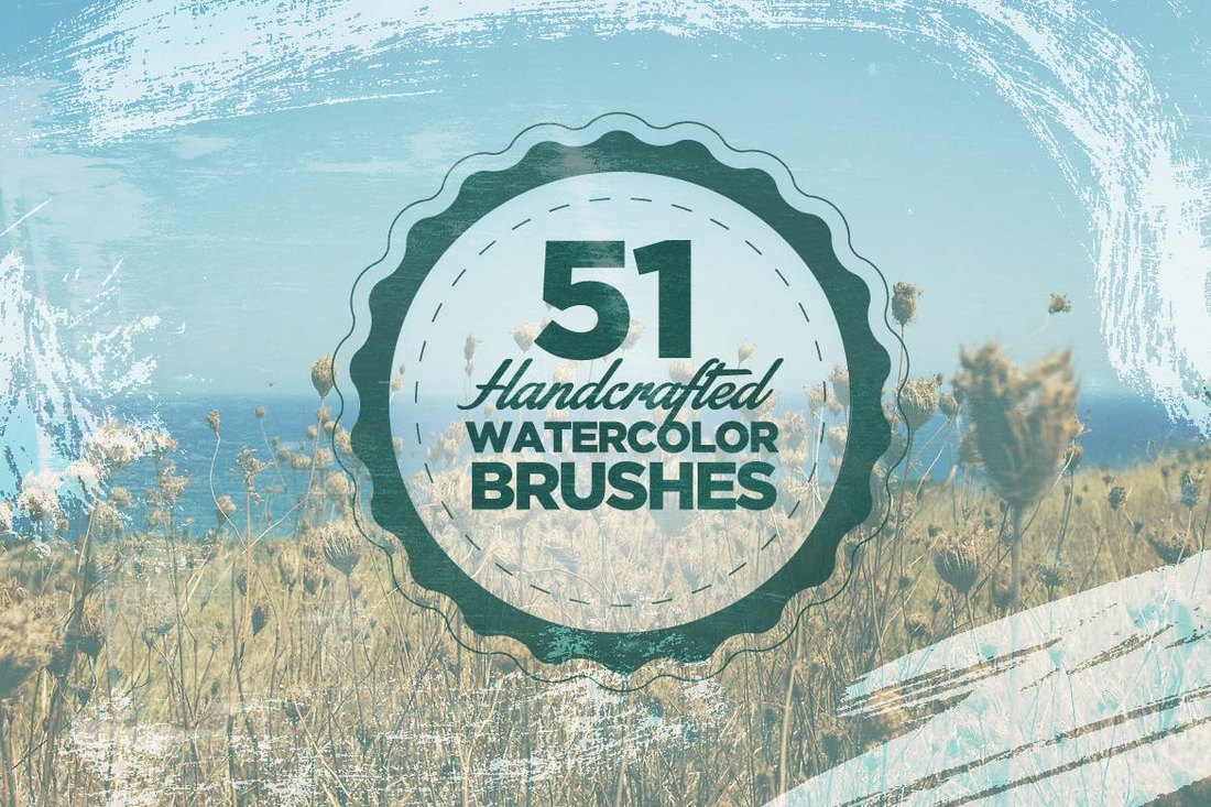 51-Handcrafted-Watercolor-Brushes 20+ Best Photoshop Watercolor Brushes design tips 