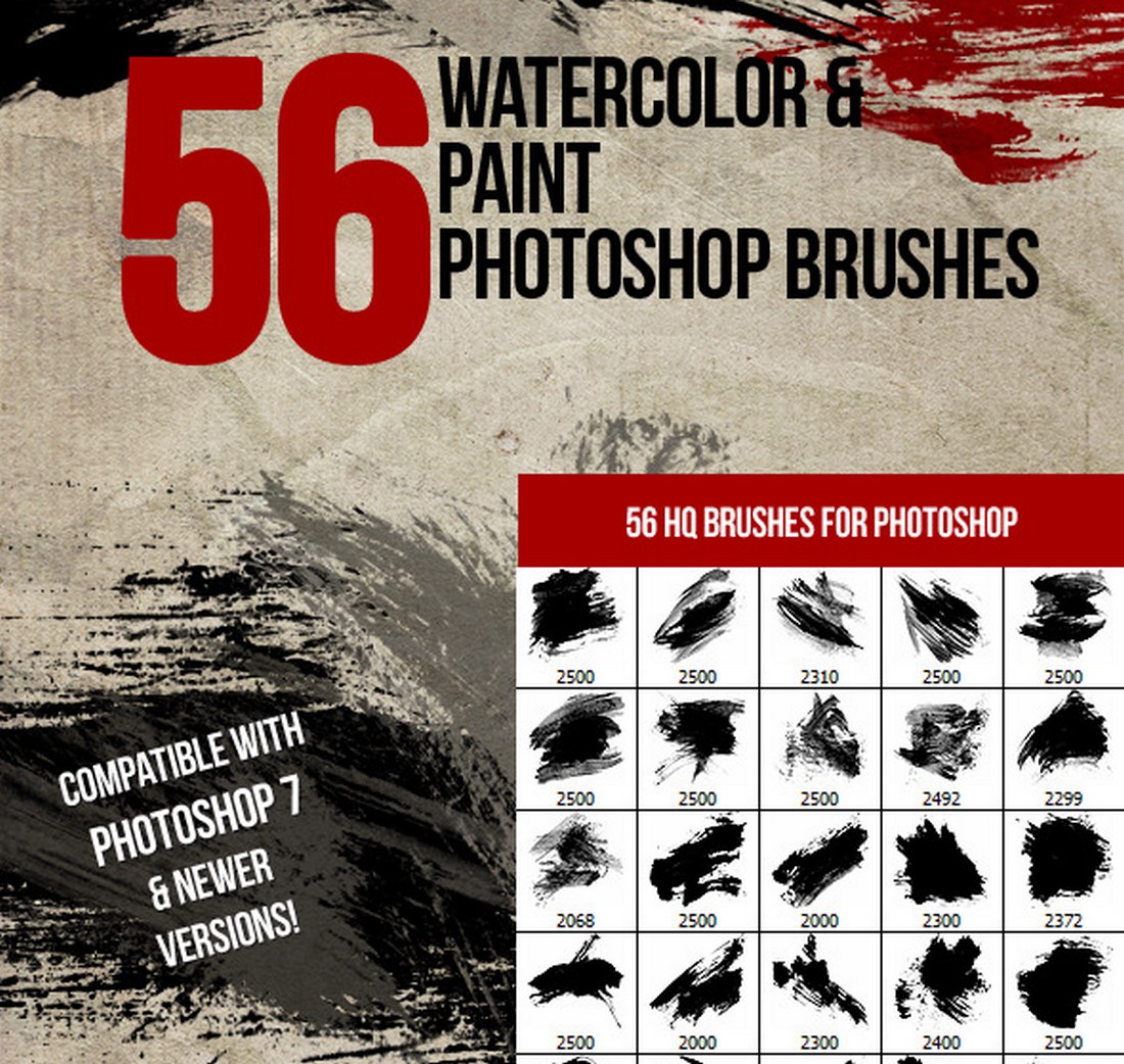 56-Watercolor-Paint-Photoshop-Brushes 35+ Best Photoshop Watercolor Brushes (Free & Premium) design tips 