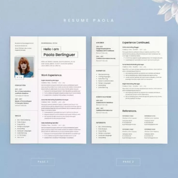 First alternate image for Paola Resume Template