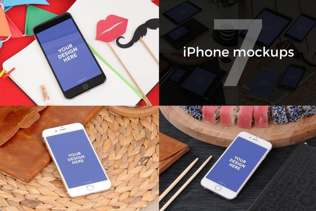 7-Creative-iPhone-Photo-Mockups 20+ Best iPhone 6 + 7 Mockup PSD Templates design tips