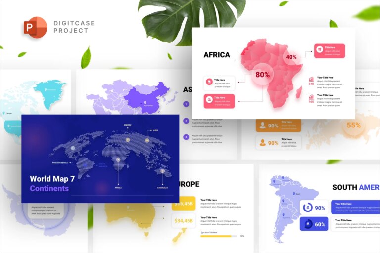 20 Best World Map Templates For Designers Free Pro Design Shack 7 Continents World Map Powerpoint Template 431 1 768x512