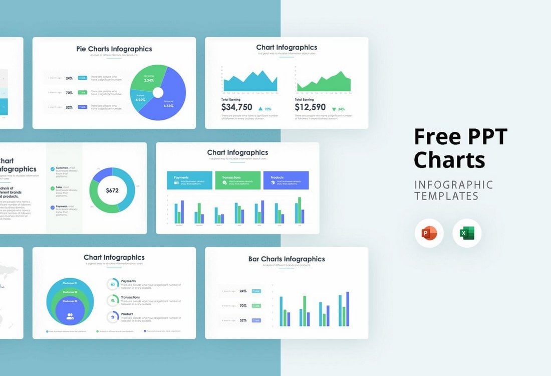 8 Free Charts PowerPoint Templates