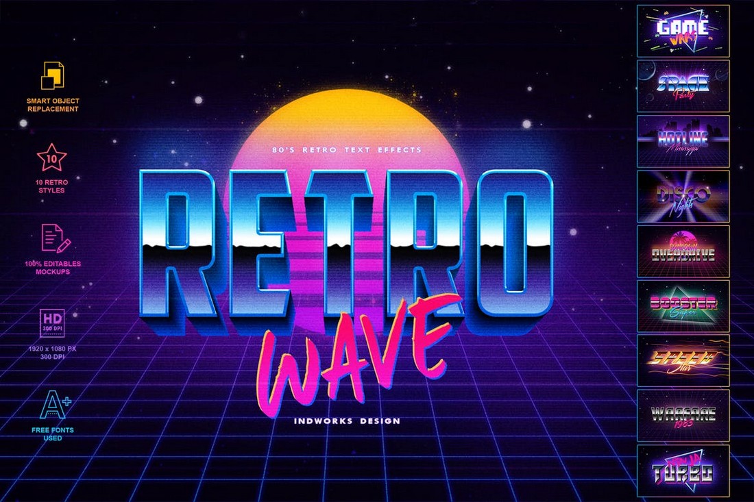 80s text styles photoshop