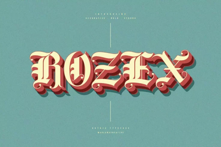 View Information about Rozex Bold Medieval Gothic Font