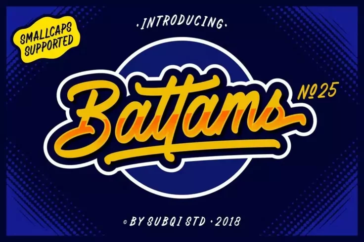 View Information about AMR Battams Modern Baseball Font