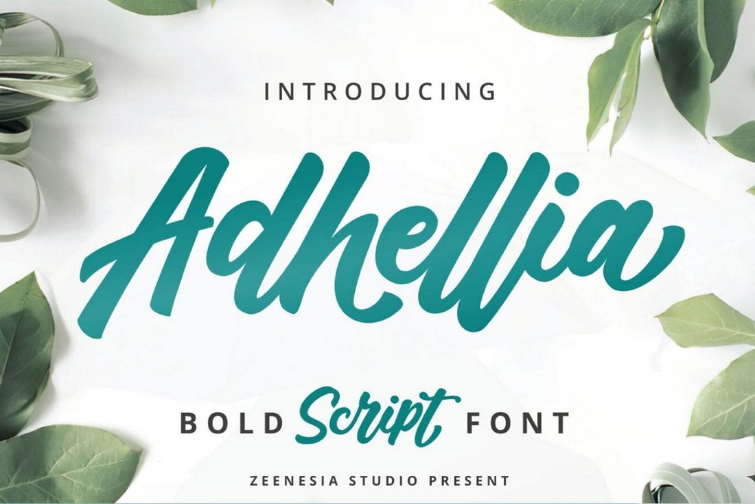 Adhellia - Font Earthy Skrip Gratis
