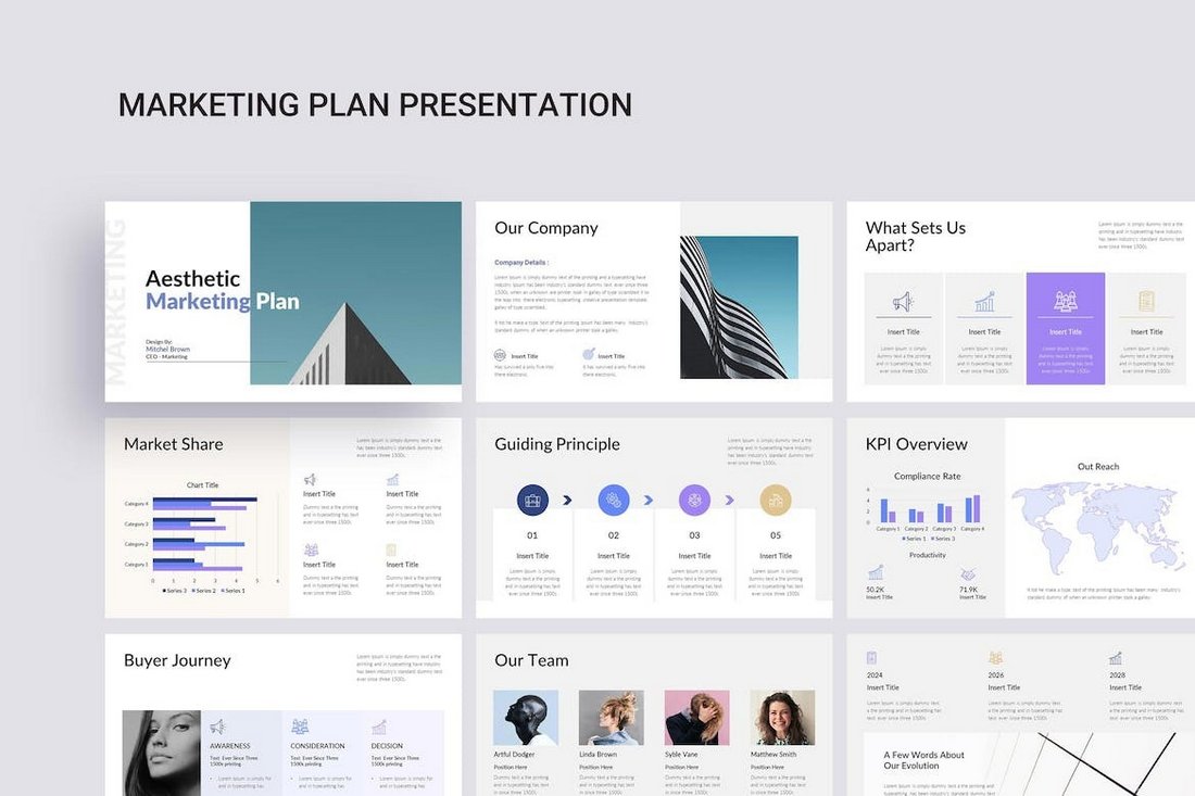 Aesthetic Marketing Plan Google Slides Template