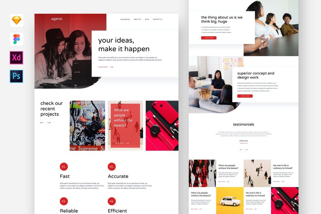 Agensi-Digital-Agency-Adobe-XD-Website-Template 20+ Best Adobe XD Website Templates (Free & Pro) design tips 