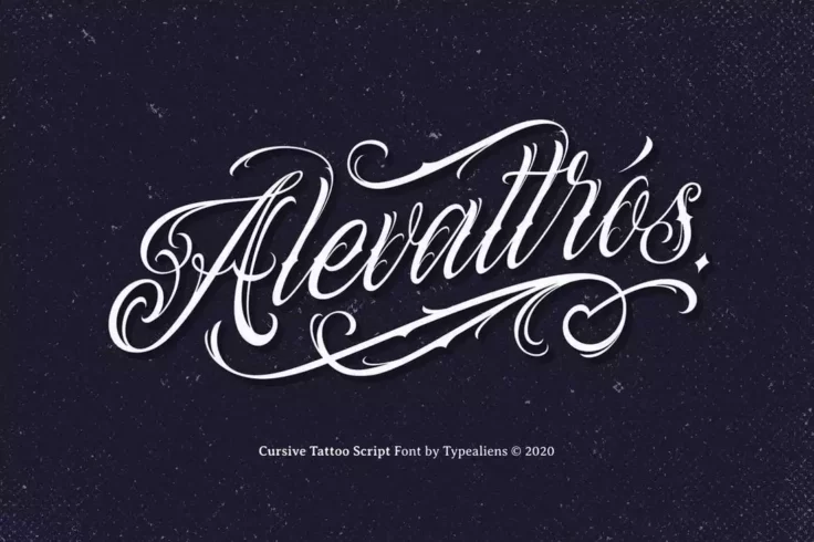 View Information about Alevattros Cursive Tattoo Font