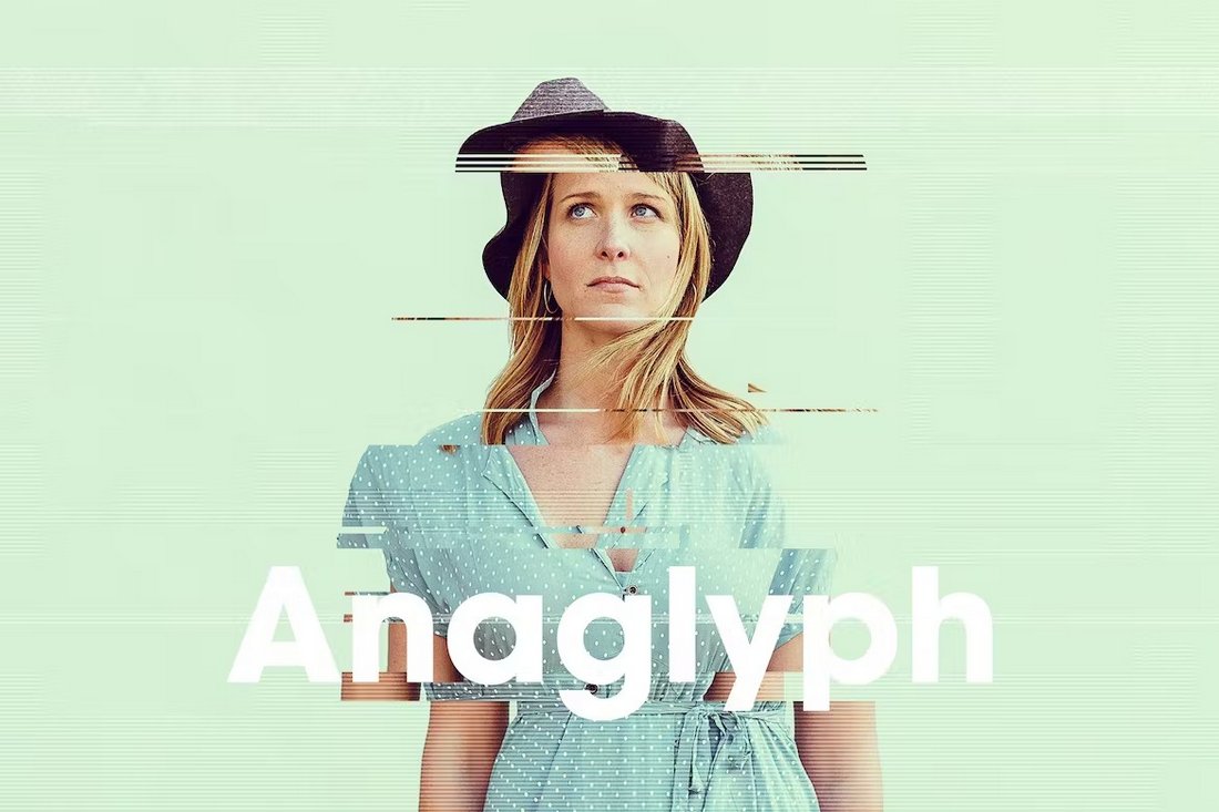 Anaglyph - Glitch Photo Effect PSD