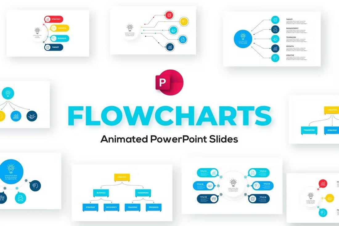 Animated-Flowcharts-PowerPoint-Template 20+ Best PowerPoint Templates for Charts + Graphs 2022 design tips  