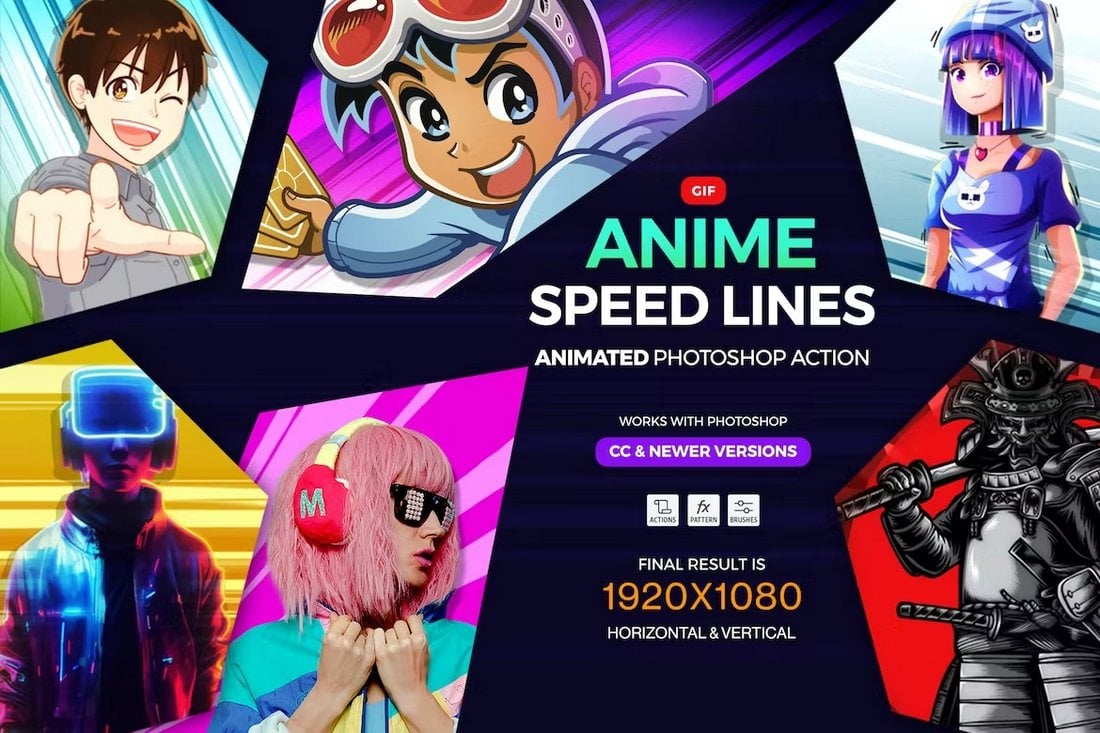 Anime Speed Lines Photoshop Action