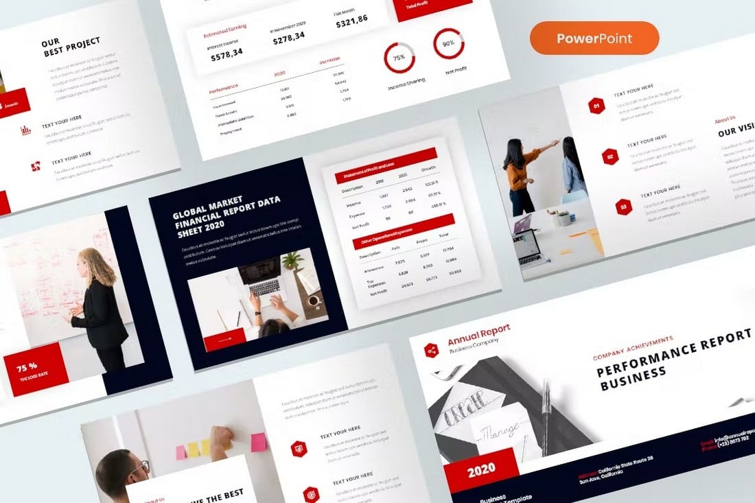 Annual Report – Business & Finance PowerPoint Template